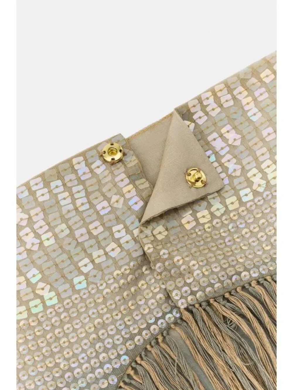 ZARA SEQUINED FRINGE SCARF